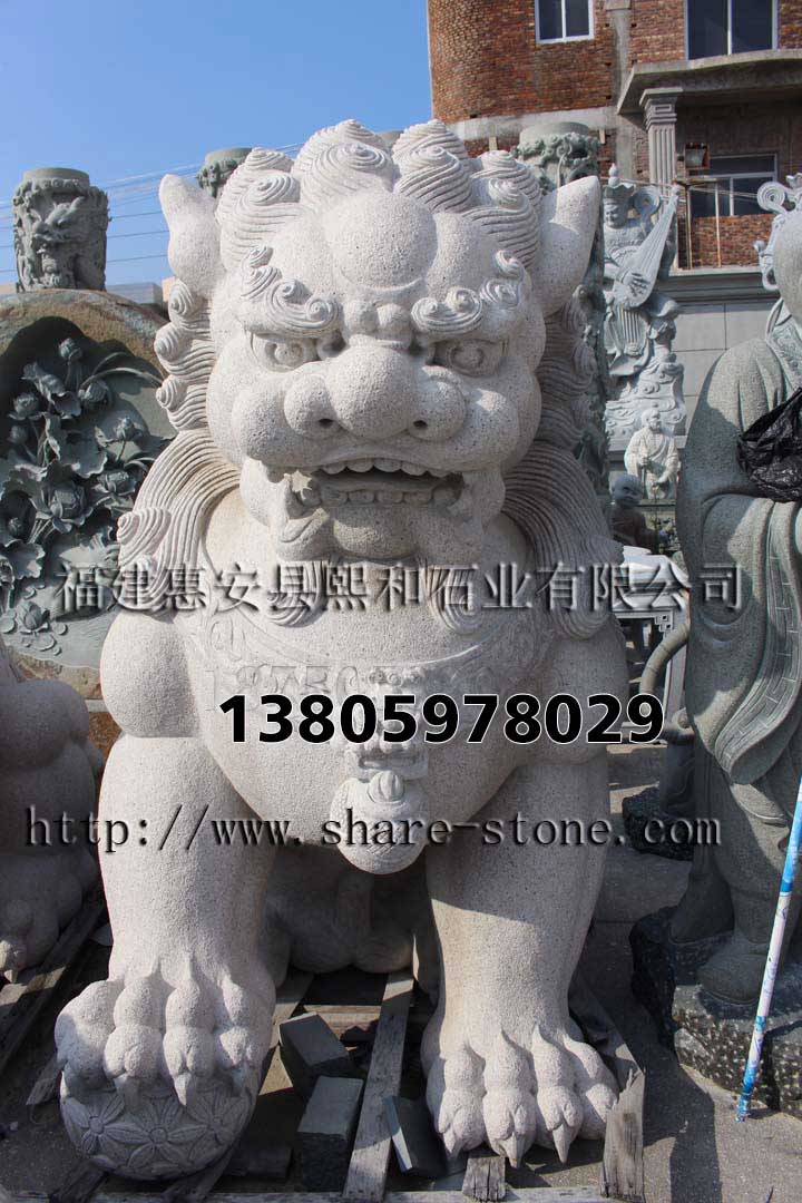 石狮子雕刻厂家，石狮子雕刻 观音栏杆，石狮子的作用