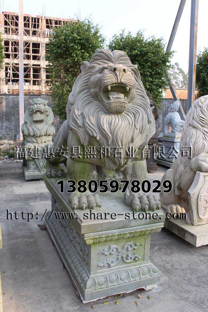 一米左右的石头狮子，石头狮子造型，石头狮子惠安厂家