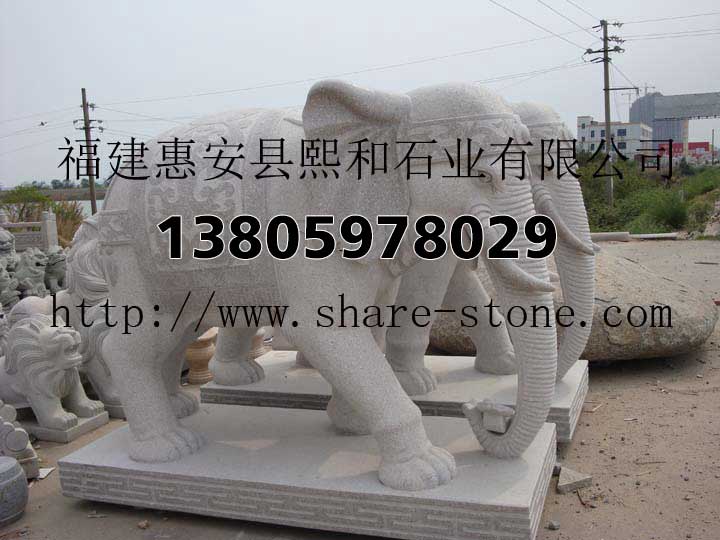 石象石雕，最小的汉白玉石雕大象