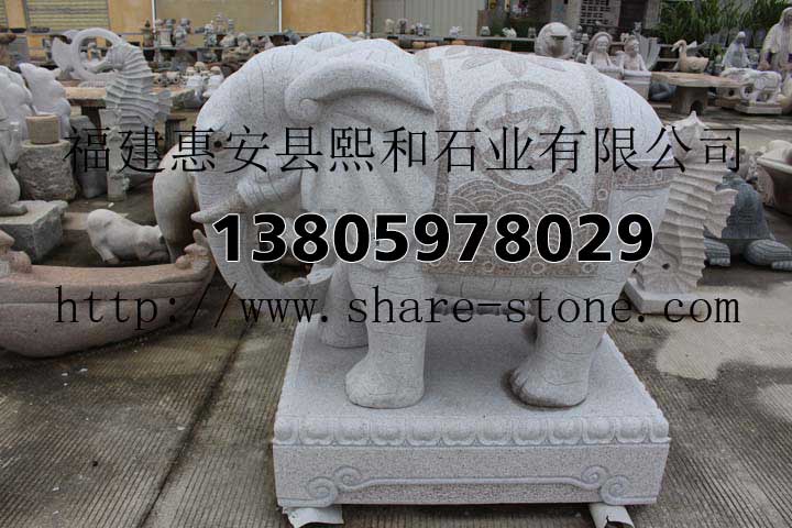 汉白玉大象摆件，大象石雕价格
