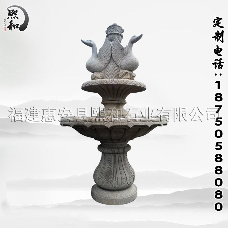 石喷泉雕刻，日式水钵制作