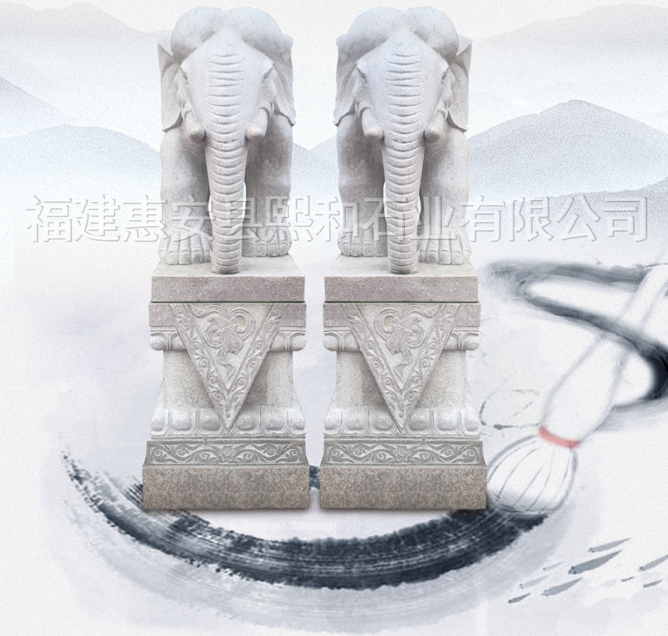 大理石石头大象，大理石石雕大象，大理石石头大象定制，大理石石雕大象定制