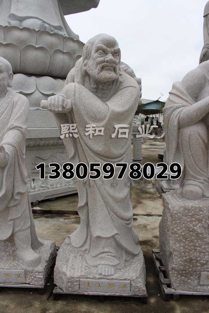 寺庙雕像，十八罗汉石雕像