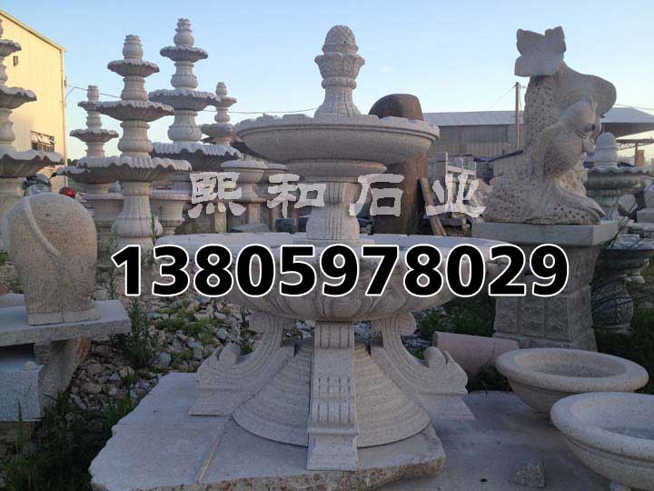 黄锈石喷泉厂家，欧式石雕喷泉价格
