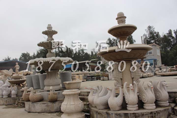 石雕喷泉摆件欧式，喷泉欧式雕塑
